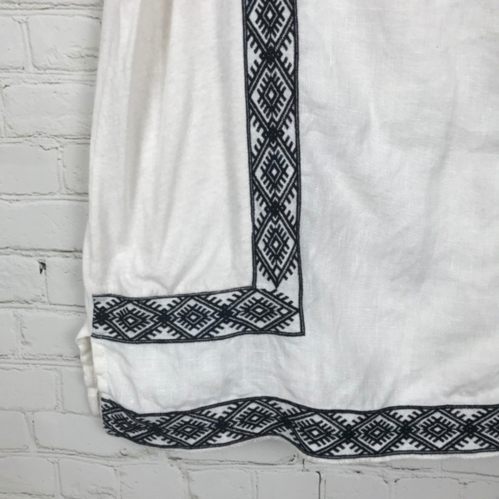 Madewell Women Tank Top White Linen Embroidered M - Picture 4 of 8